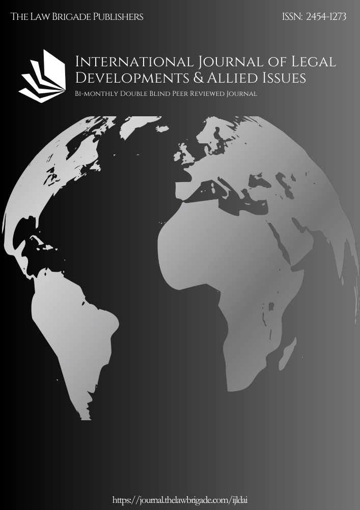 					View Vol. 12 No. 1 (2026): International Journal of Legal Developments & Allied Issues
				